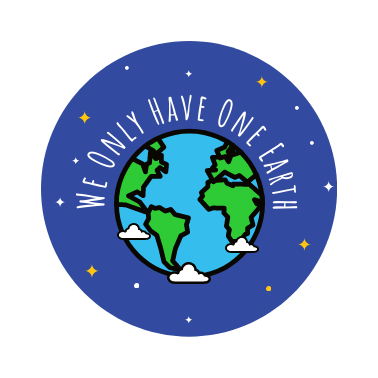 Blue We Only Have One Earth Sticker Template